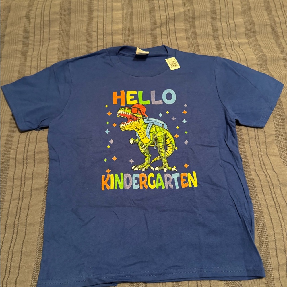 New Blue Dinosaur Kindergarten T-Shirt (small)